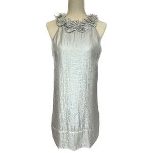 NWT London Times Silver Metallic Cocktail Dress - Size 8